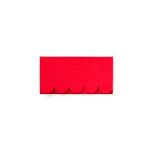 red scallop place cards