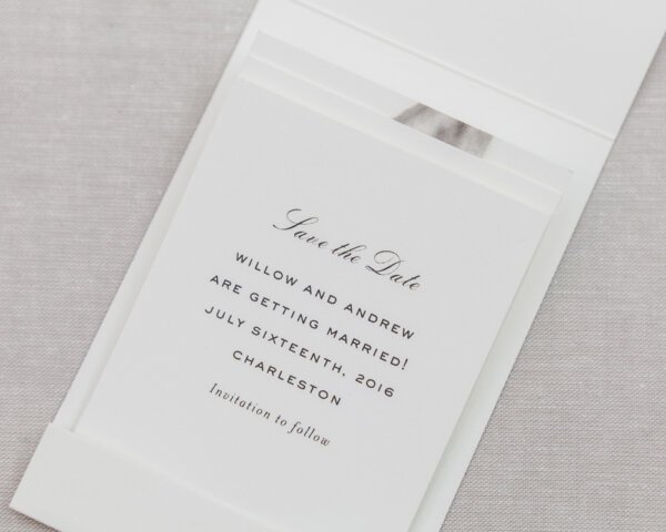 matchbook wedding save the date fold down