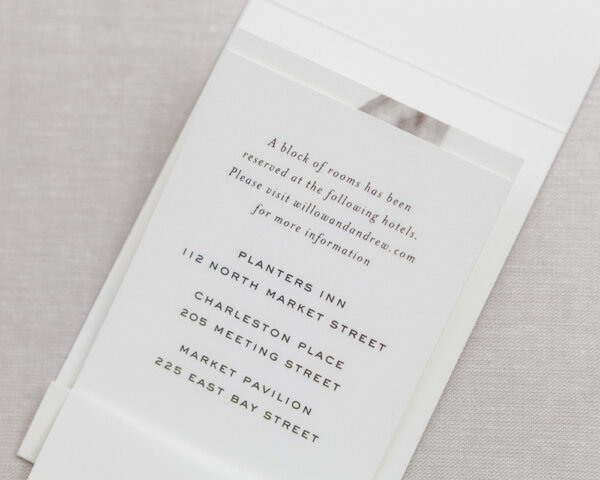matchbook wedding save the date details page